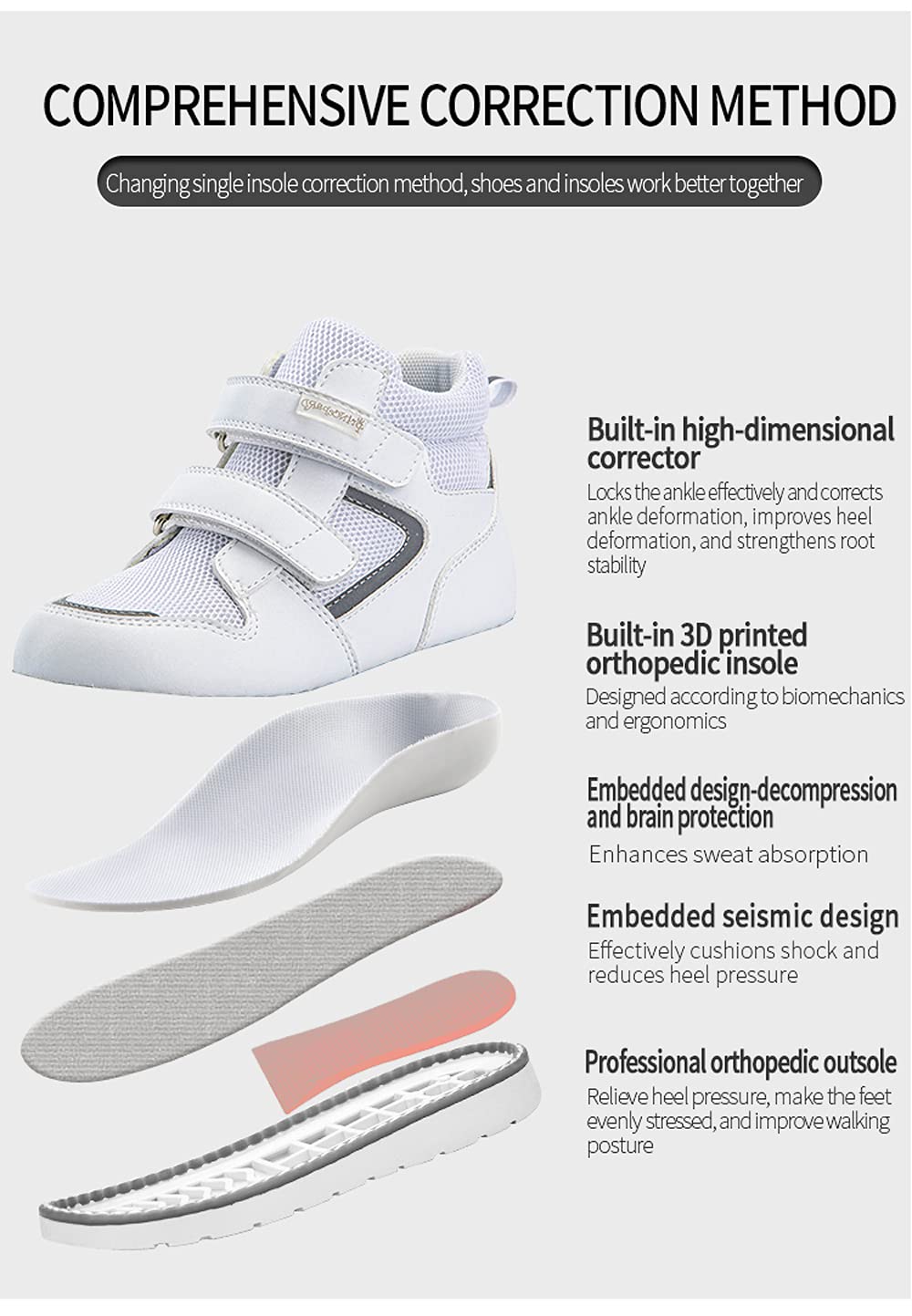 Kids Supportive High-Top Walking Sneakers for Daily Use