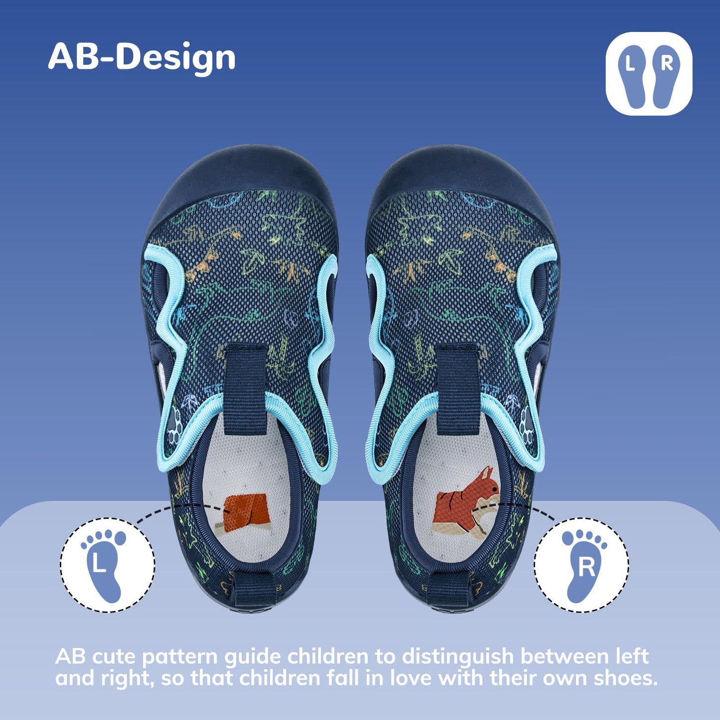 Kids Wide Barefoot Water Shoes for Beach and Hiking