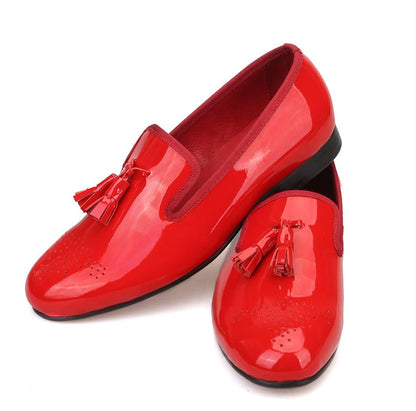 Patent Leather Tassel Loafers for Formal Occasions