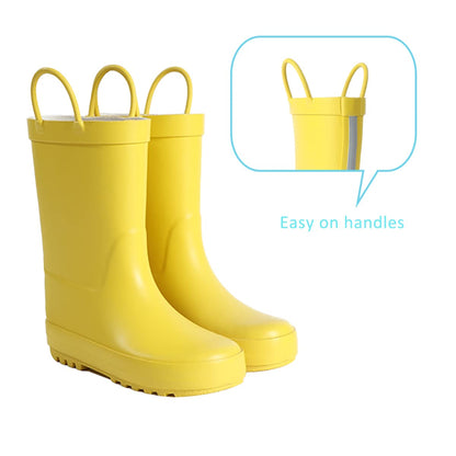 Kids Natural Rubber Rain Boots with Easy Handles