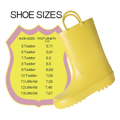 Kids Natural Rubber Rain Boots with Easy Handles