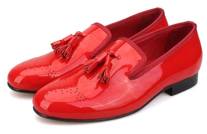 Patent Leather Tassel Loafers for Formal Occasions