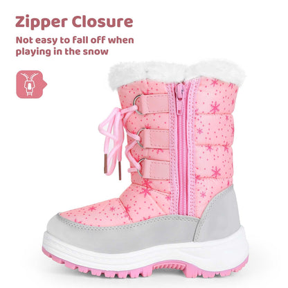 Girls Fur-Lined Winter Snow Boot - Pink