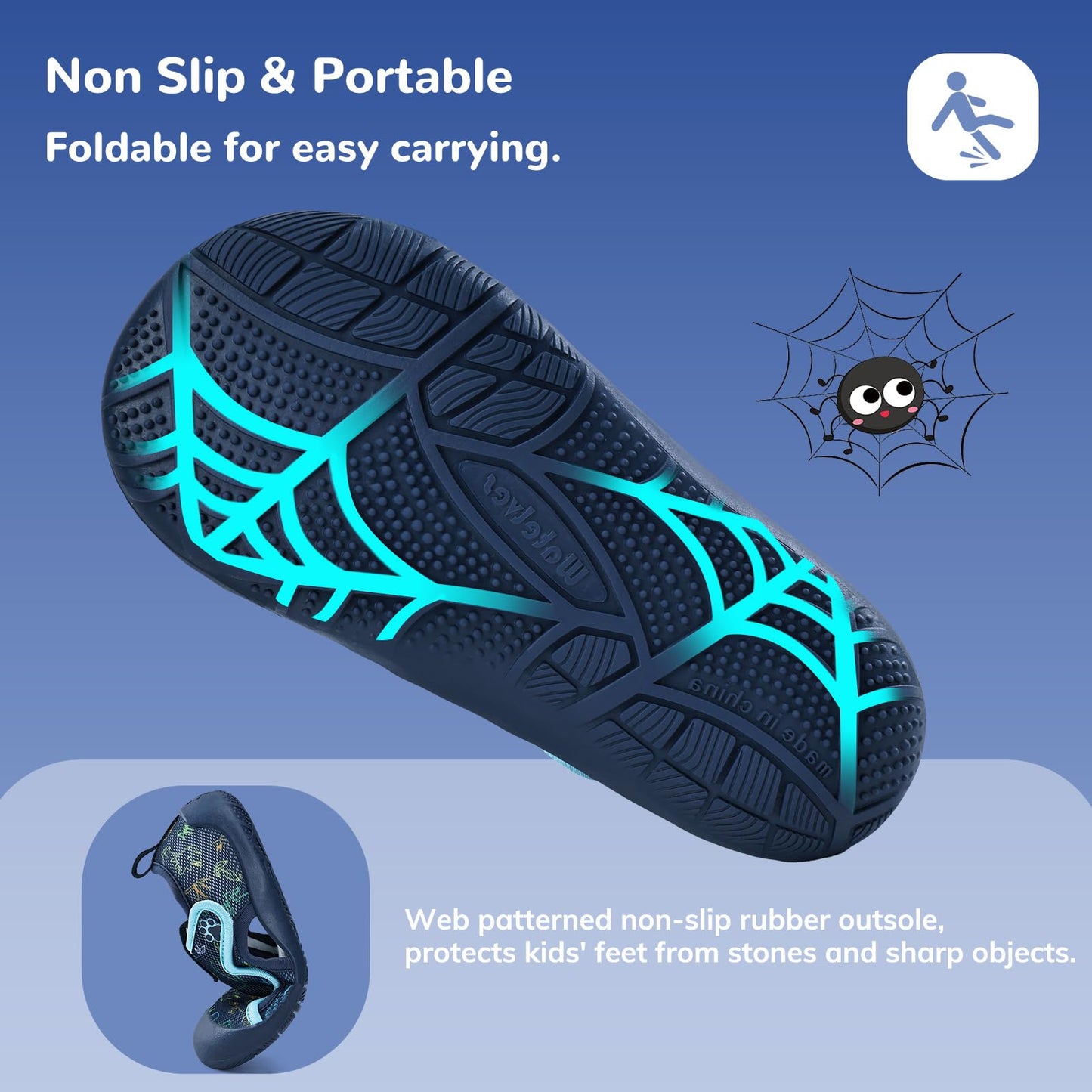 Kids Wide Barefoot Water Shoes for Beach and Hiking