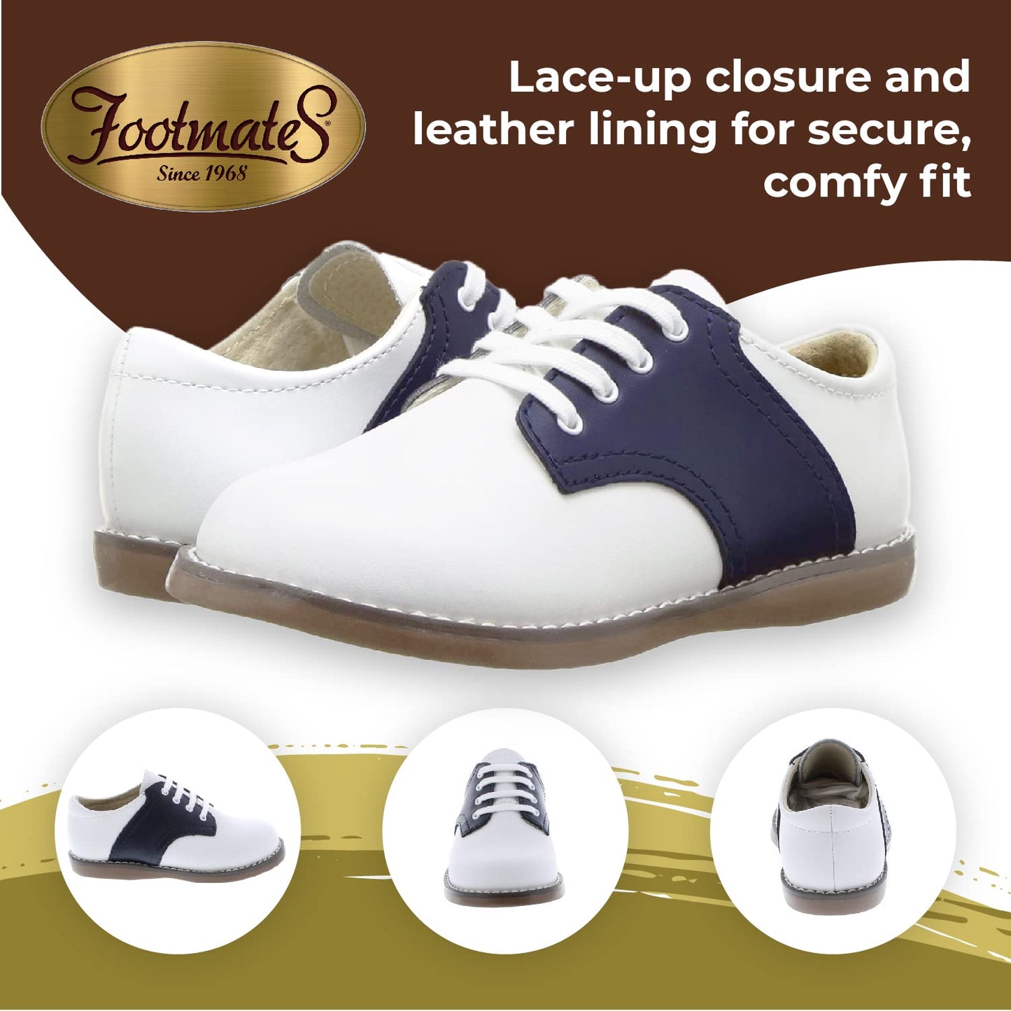 Kids Lace-Up Saddle Oxford Dress Shoes for Formal Wear