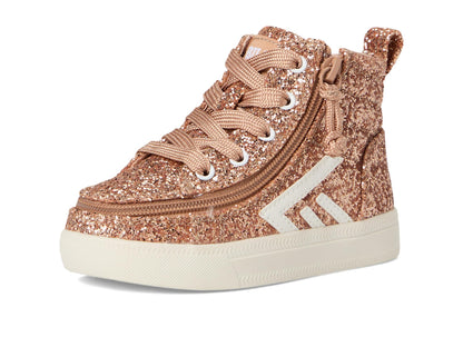 Kids High-Top Casual Sneakers with Side Zip Closure