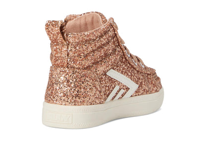 Kids High-Top Casual Sneakers with Side Zip Closure