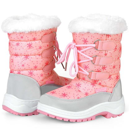 Girls Fur-Lined Winter Snow Boot - Pink