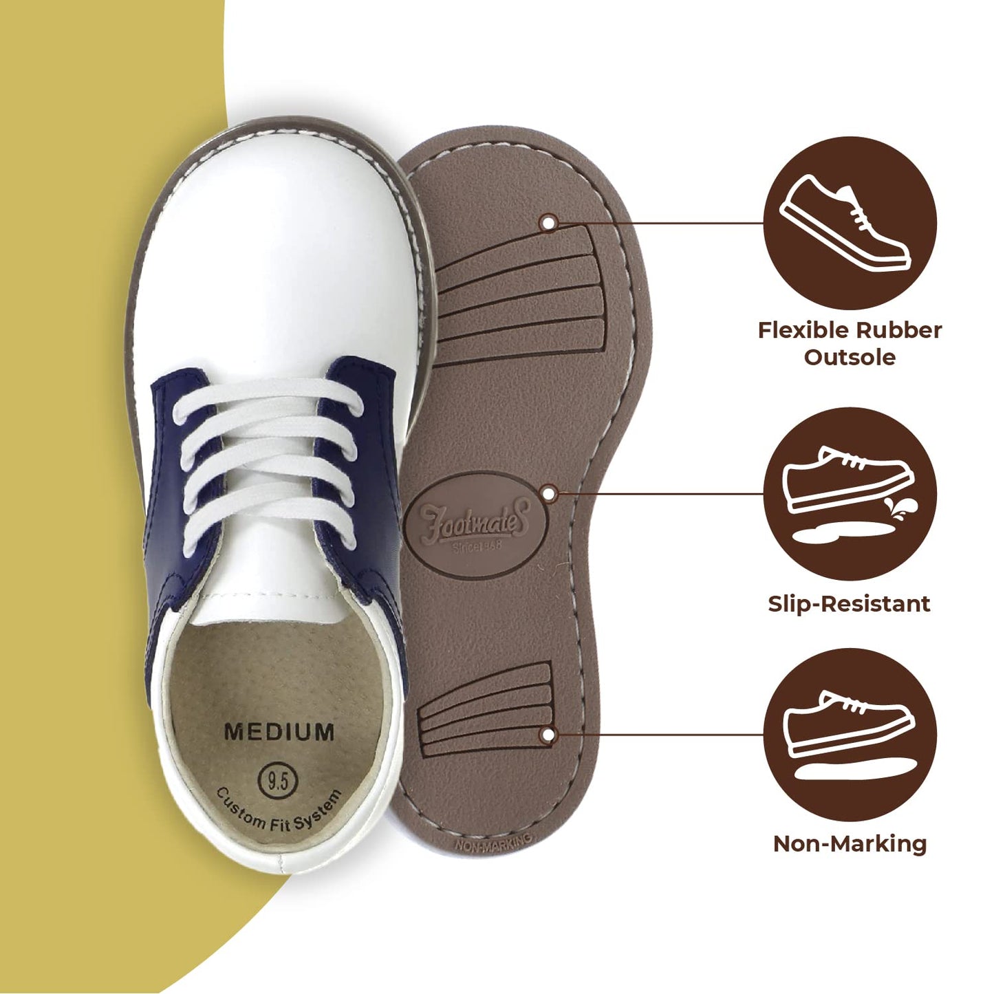 Kids Lace-Up Saddle Oxford Dress Shoes for Formal Wear
