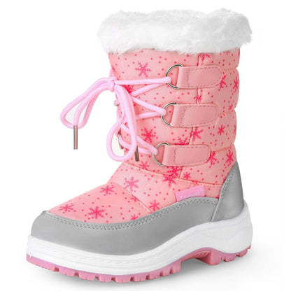 Girls Fur-Lined Winter Snow Boot - Pink