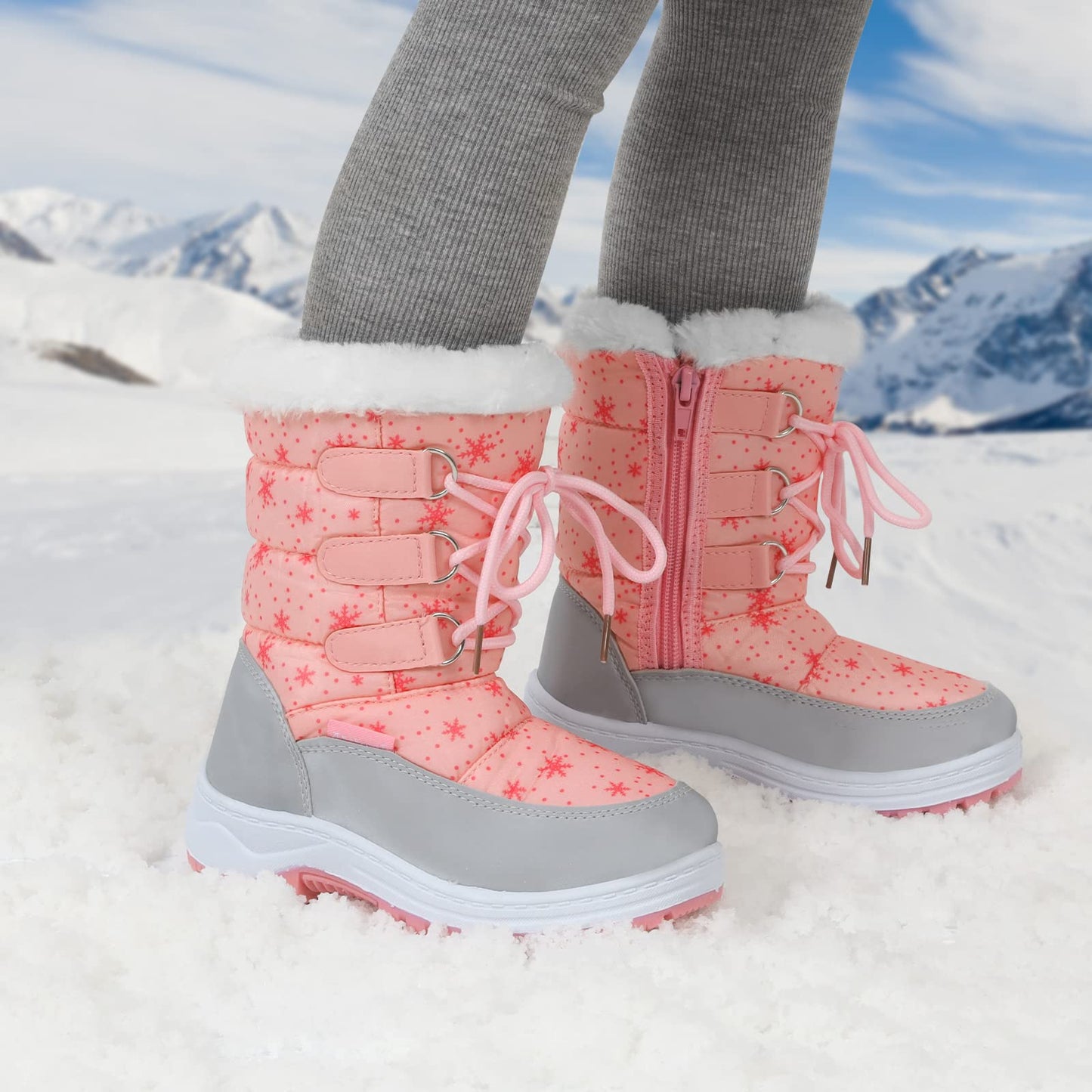 Girls Fur-Lined Winter Snow Boot - Pink