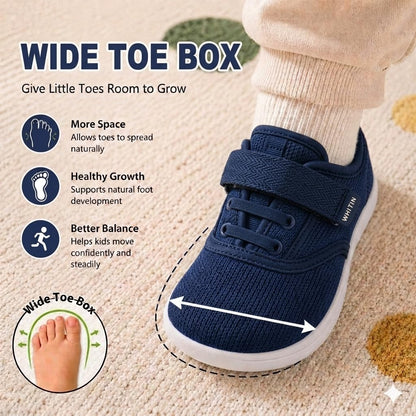 Kids Wide Toe Barefoot Sneaker - Navy Blue