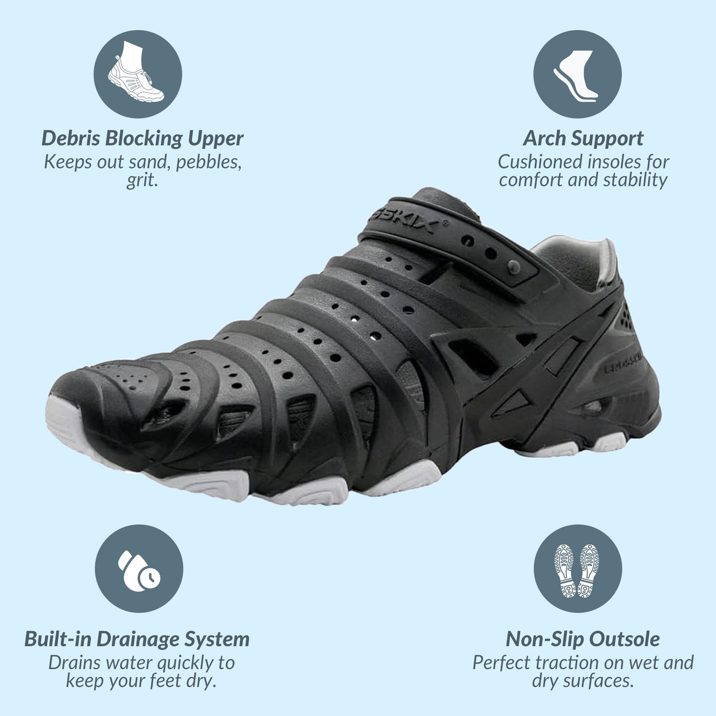 Kids Closed-Toe Water Shoes with Arch Support