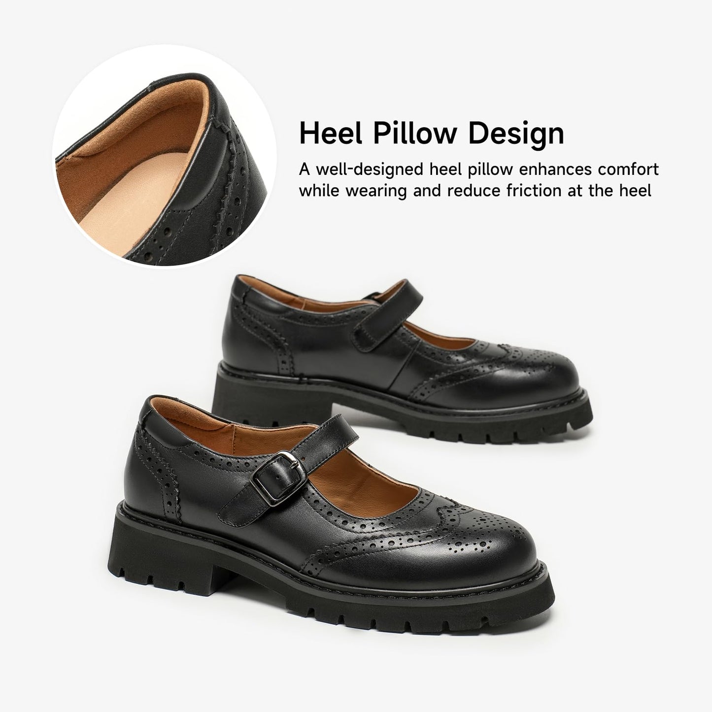 Women's Leather Mary Jane Oxford Flats for Daily Wear