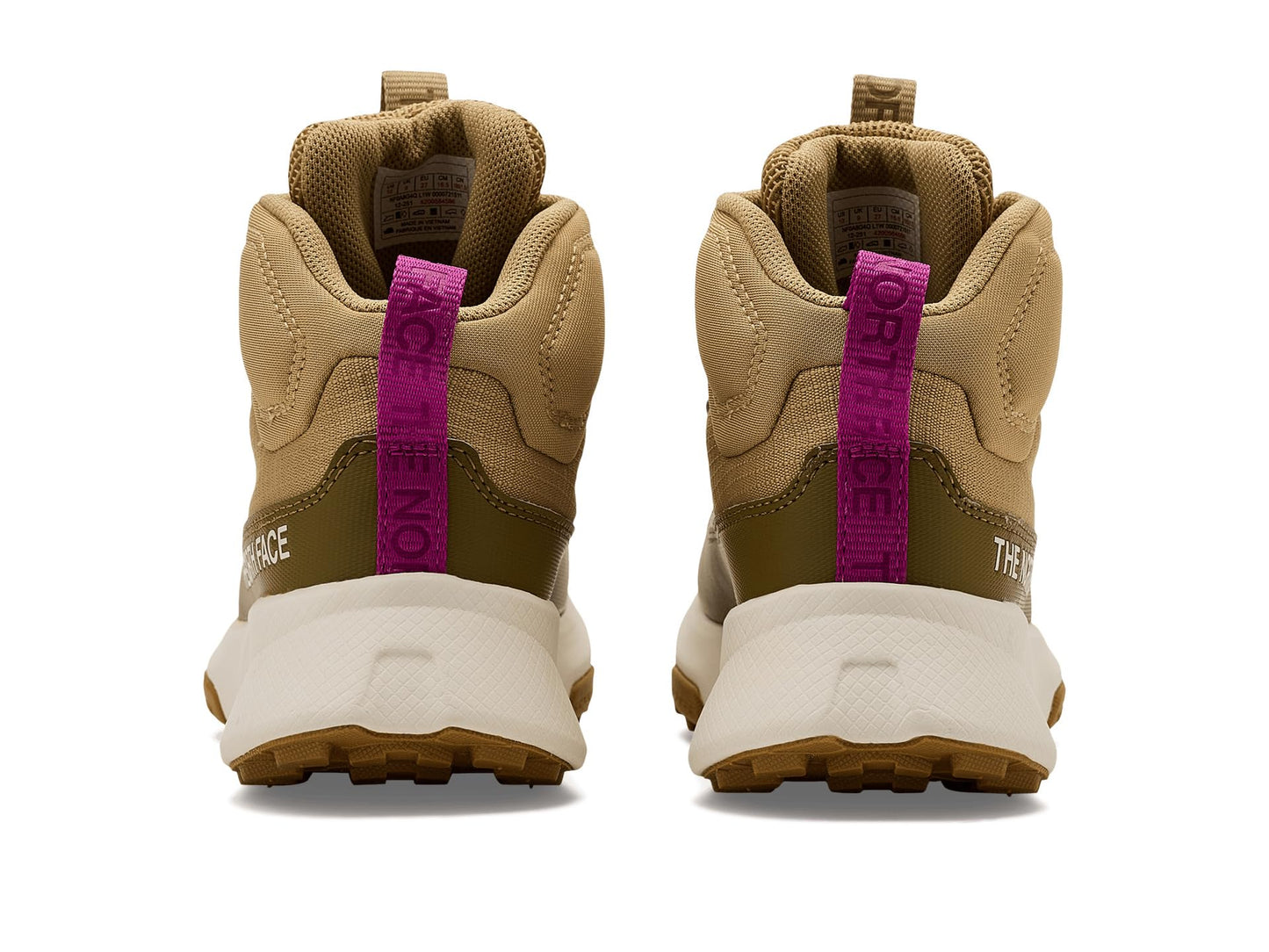 Teen Waterproof Mid Hiking Shoe - Khaki Fuchsia