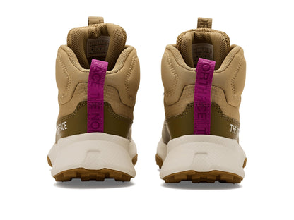 Teen Waterproof Mid Hiking Shoe - Khaki Fuchsia