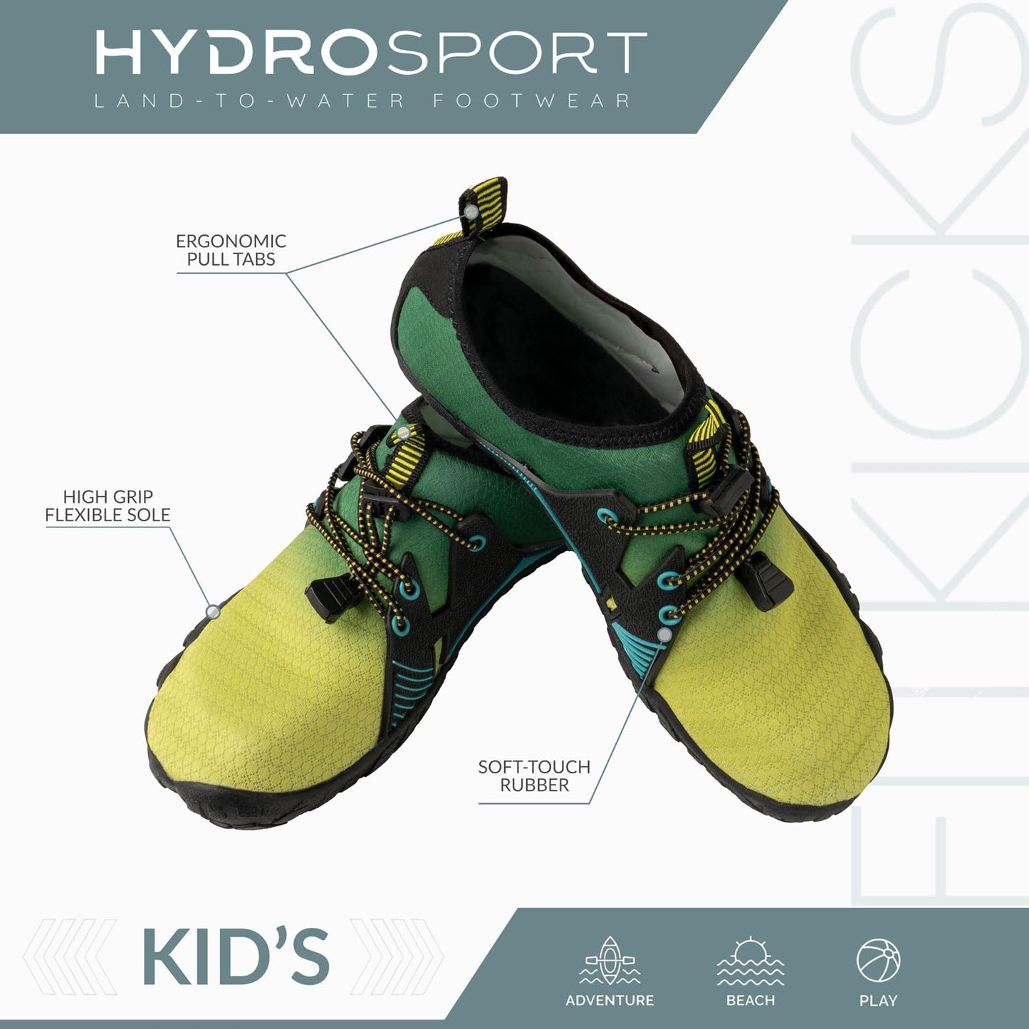 Kids Land-to-Water Sport Shoes for Beach and Swim