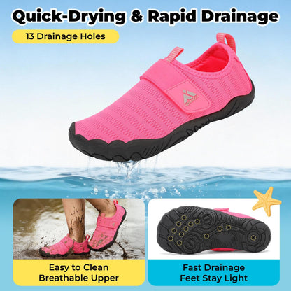 Kids Quick-Dry Barefoot Water Shoes with Wide Toe Box
