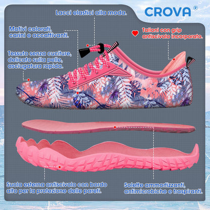Kids Quick-Dry Barefoot Water Shoes with Heel Grips