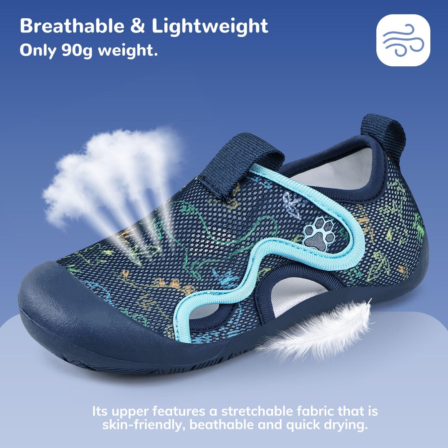 Kids Wide Barefoot Water Shoes for Beach and Hiking