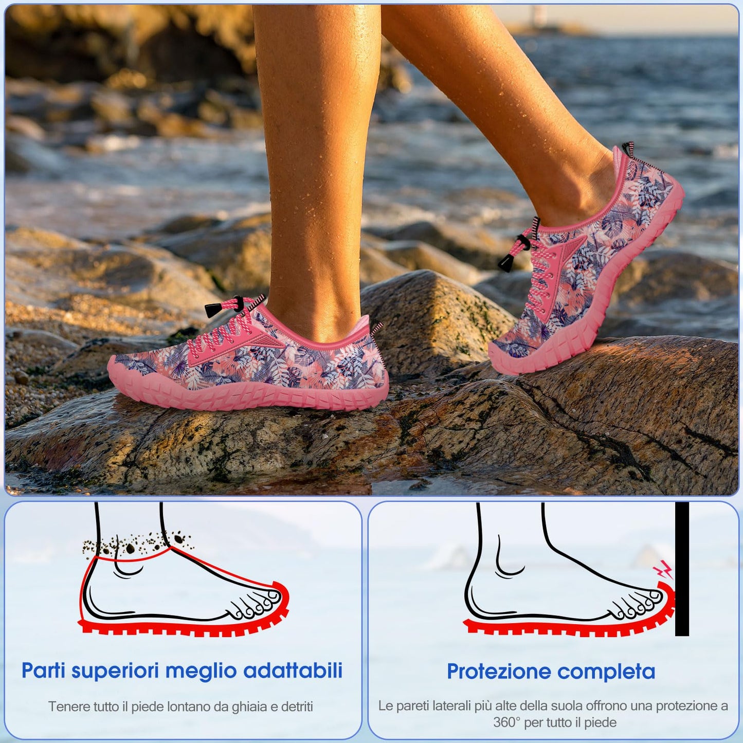 Kids Quick-Dry Barefoot Water Shoes with Heel Grips