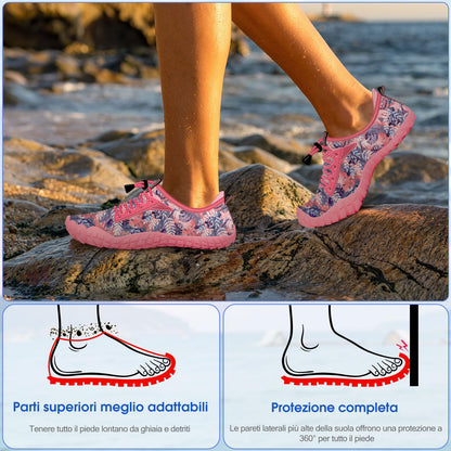 Kids Quick-Dry Barefoot Water Shoes with Heel Grips