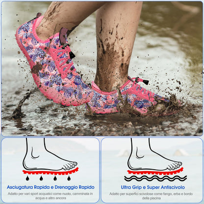 Kids Quick-Dry Barefoot Water Shoes with Heel Grips