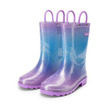 Kids Glitter Waterproof Rain Boots with Handles