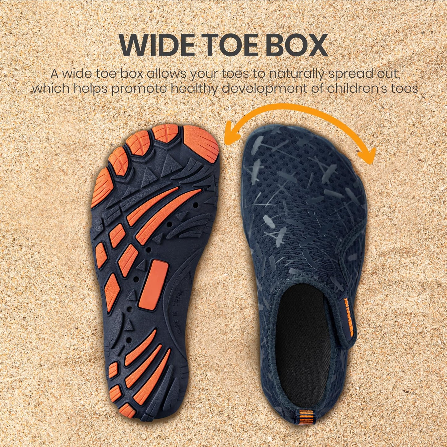 Kids Quick-Dry Barefoot Water Shoes with Wide Toe Box