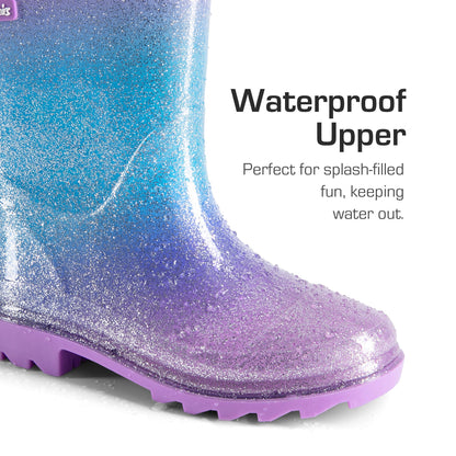Kids Glitter Waterproof Rain Boots with Handles
